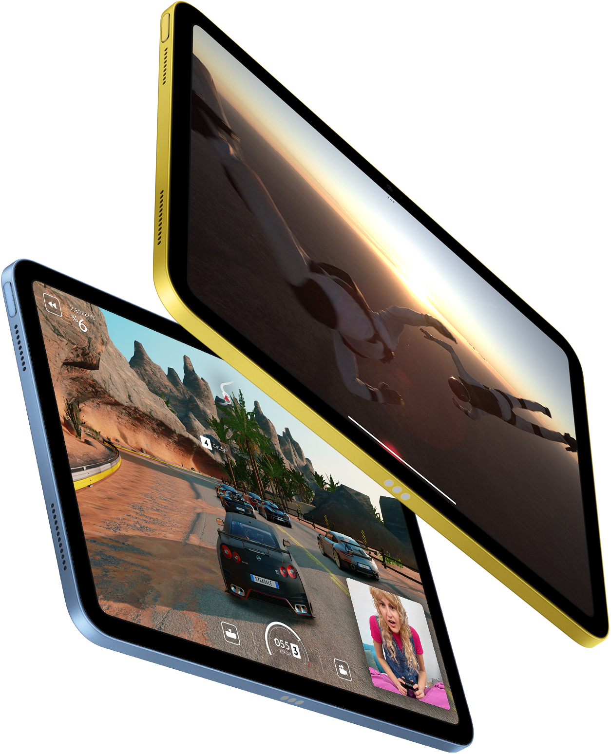 iPad’de Apple TV+ ve SharePlay oyun deneyimi gösteriliyor.