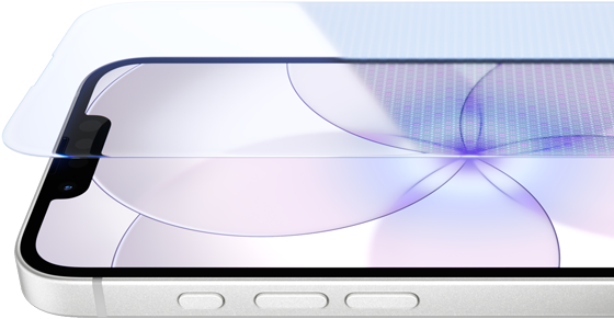 iPhone 17e, Ceramic Shield 2 ile &ouml;nden dış g&ouml;r&uuml;n&uuml;m, yandan dış g&ouml;r&uuml;n&uuml;m, beyaz renk, d&uuml;ğmeler: Eylem, ses
