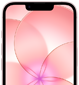 iPhone 17e, Ceramic Shield 2&rsquo;nin olduğu &ouml;nden kısmi g&ouml;r&uuml;n&uuml;m, a&ccedil;ık pembe renk, pembe bir &ccedil;i&ccedil;eğin bulunduğu duvar kağıdı g&ouml;rseli g&ouml;steriliyor