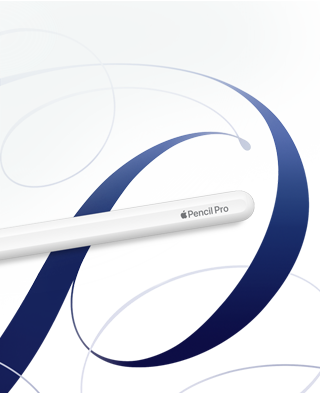 Apple Pencil Pro, gelişmiş yaratıcılık &ouml;zelliklerini g&ouml;steren elle &ccedil;izilmiş tasarımların yanında duruyor