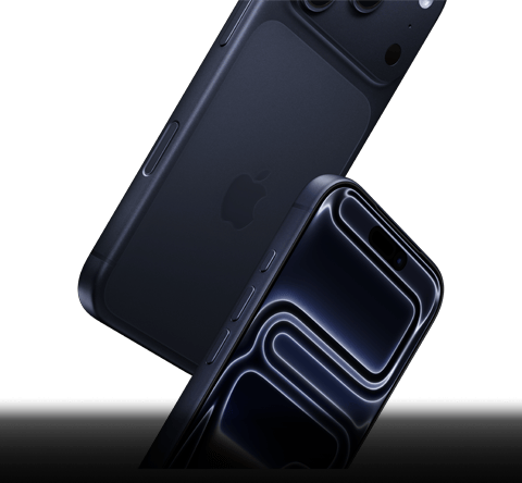 Abis rengi iki adet iPhone 17 Pro’dan birinin önden, diğerinin arkadan görünümü, ikisinin de düştüğü gösteriliyor ve hem ön hem de arka yüzeyin dayanıklılığı vurgulanıyor