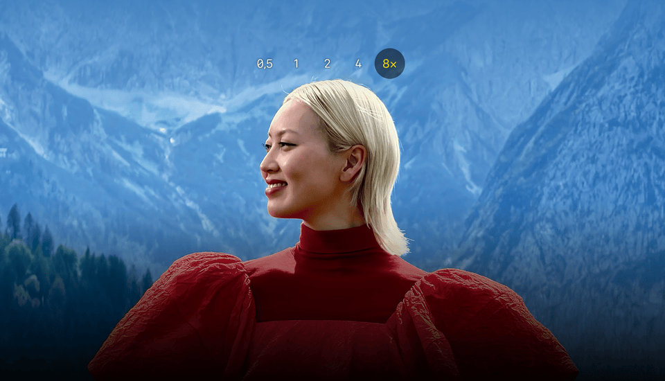 iPhone 17 Pro’nun Kamera uygulaması, 0,5 kat optik zoom ayarından 8 kat optik zoom ayarına geçiyor