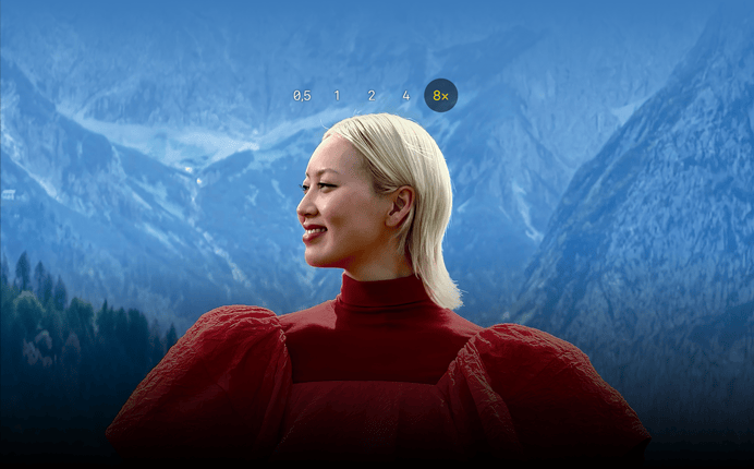 iPhone 17 Pro’nun Kamera uygulaması, 0,5 kat optik zoom ayarından 8 kat optik zoom ayarına geçiyor