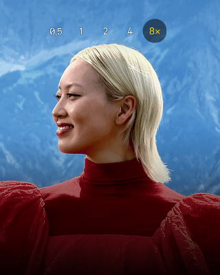 iPhone 17 Pro’nun Kamera uygulaması, 0,5 kat optik zoom ayarından 8 kat optik zoom ayarına geçiyor